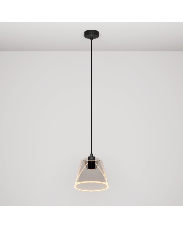 Hanglamp met smoky kegelvormige Ghost lamp