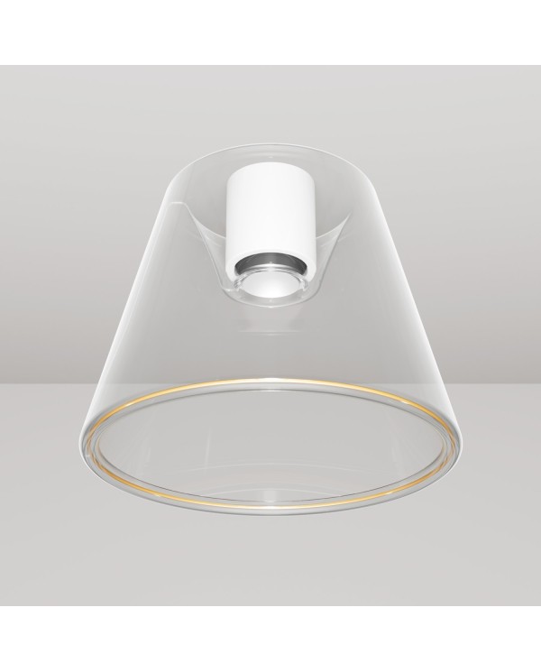 Plafonnier design avec ampoule Ghost en cône transparent