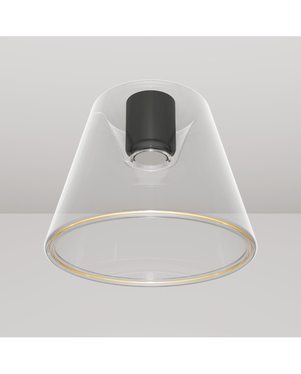 Plafonnier design avec ampoule Ghost en cône transparent