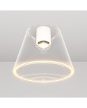Plafonnier design avec ampoule Ghost en cône transparent