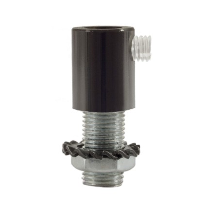 Serre-câble cylindrique en métal avec tige, écrou et rondelle - 2 pièces - Perle noire