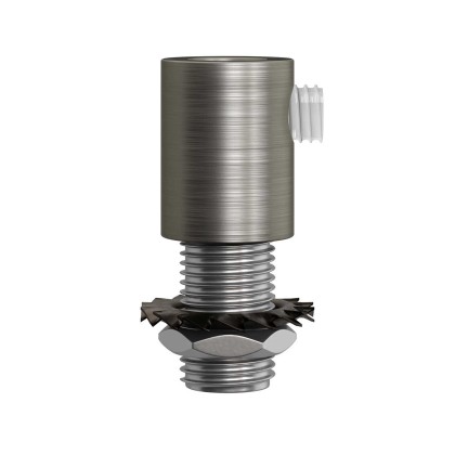 Serre-câble cylindrique en métal avec tige, écrou et rondelle - 2 pièces - Titane satiné