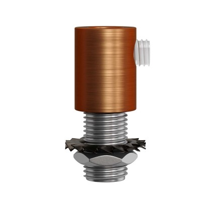 Serre-câble cylindrique en métal avec tige, écrou et rondelle - 2 pièces - Cuivre satiné