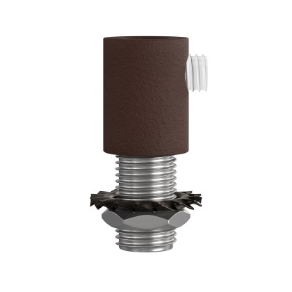 Serre-câble cylindrique en métal avec tige, écrou et rondelle - 2 pièces - Rouille foncé peint