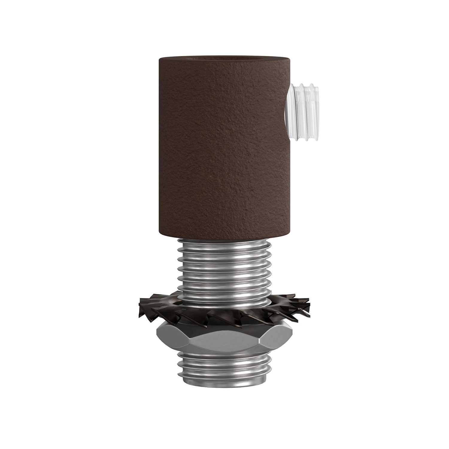 Cilindrische metalen kabelklem compleet met pendelbuis, moer en ring - 2 stuks