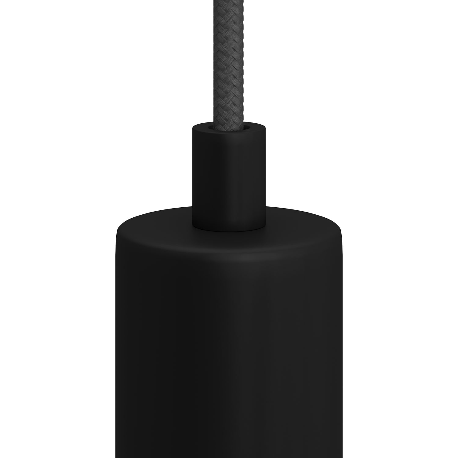 Cilindrische metalen kabelklem compleet met pendelbuis, moer en ring - 2 stuks