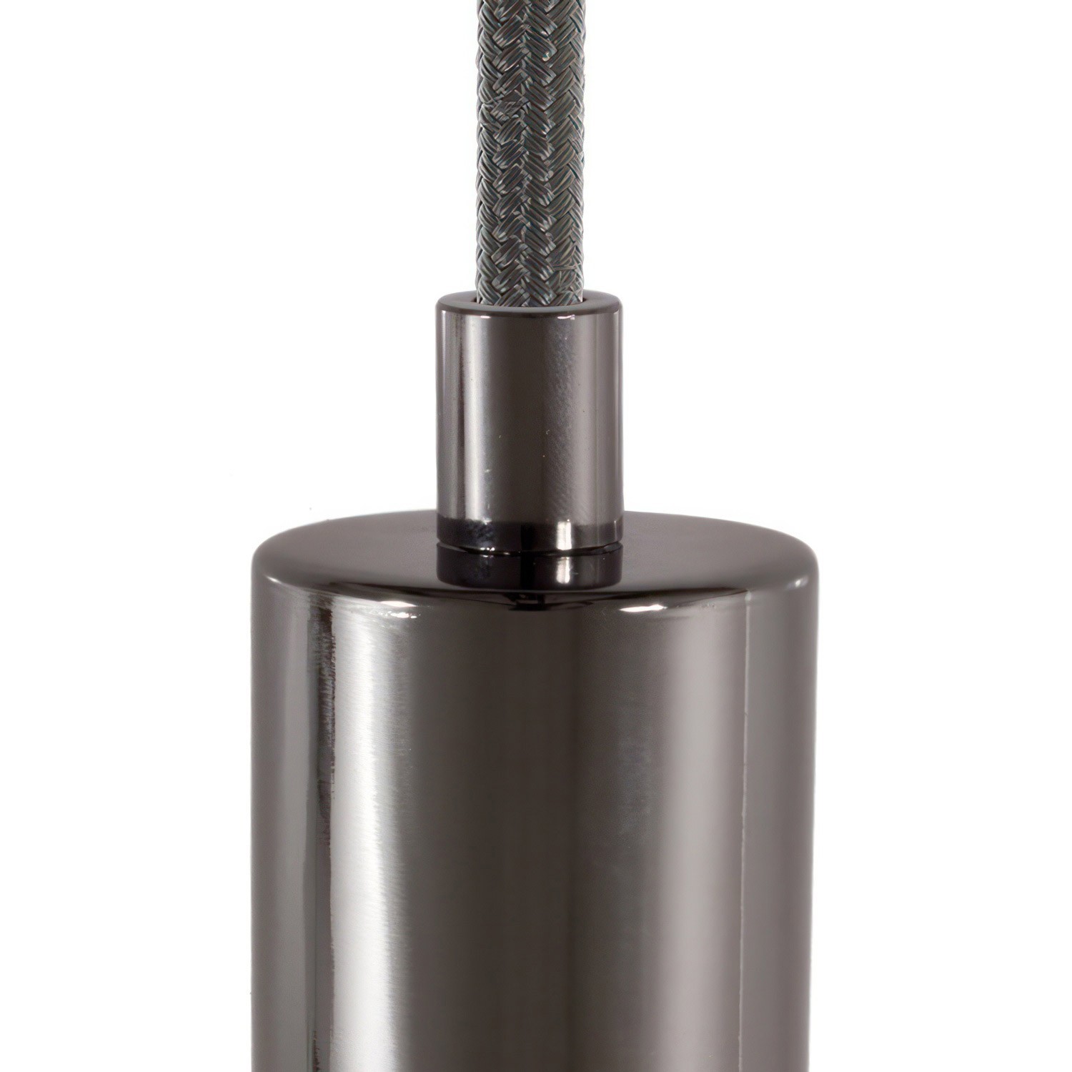 Cilindrische metalen kabelklem compleet met pendelbuis, moer en ring - 2 stuks