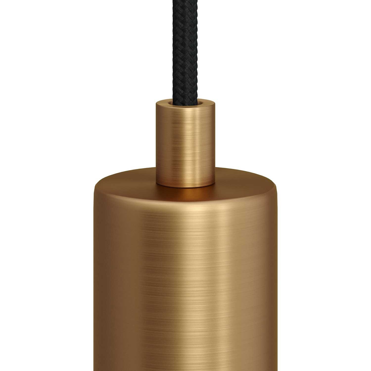 Cilindrische metalen kabelklem compleet met pendelbuis, moer en ring - 2 stuks