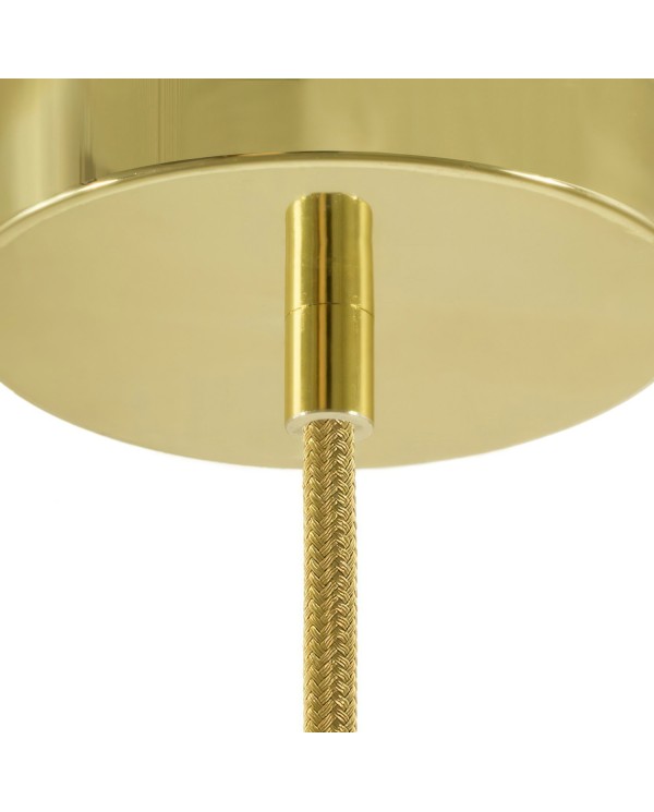 Cilindrische metalen kabelklem compleet met pendelbuis, moer en ring - 2 stuks