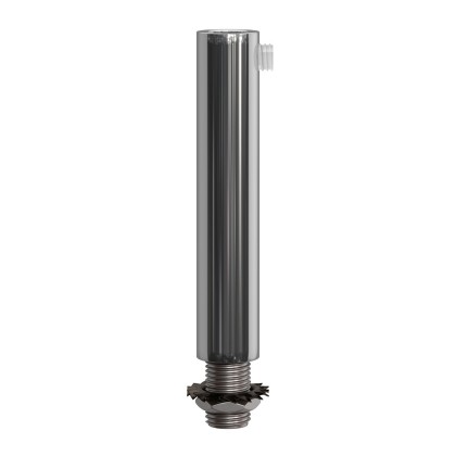 Cilindrische metalen kabelklem van 7 cm, compleet met pendelbuis, moer en ring - chroom