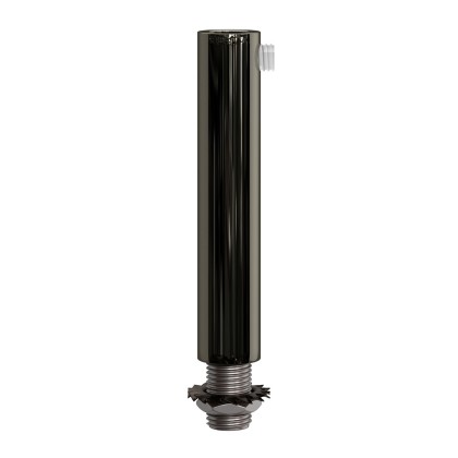 Cilindrische metalen kabelklem van 7 cm, compleet met pendelbuis, moer en ring - parelzwart