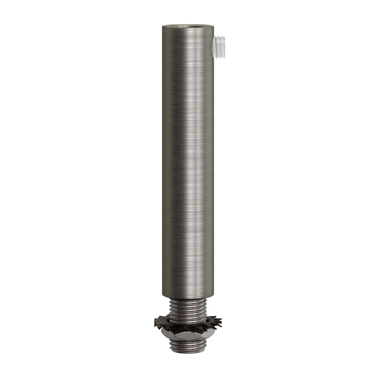 Cilindrische metalen kabelklem van 7 cm, compleet met pendelbuis, moer en ring