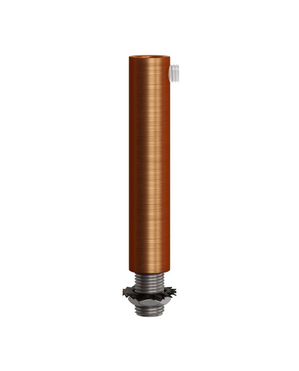 Cilindrische metalen kabelklem van 7 cm, compleet met pendelbuis, moer en ring