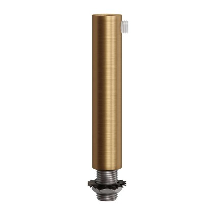 Cilindrische metalen kabelklem van 7 cm, compleet met pendelbuis, moer en ring - geborsteld brons