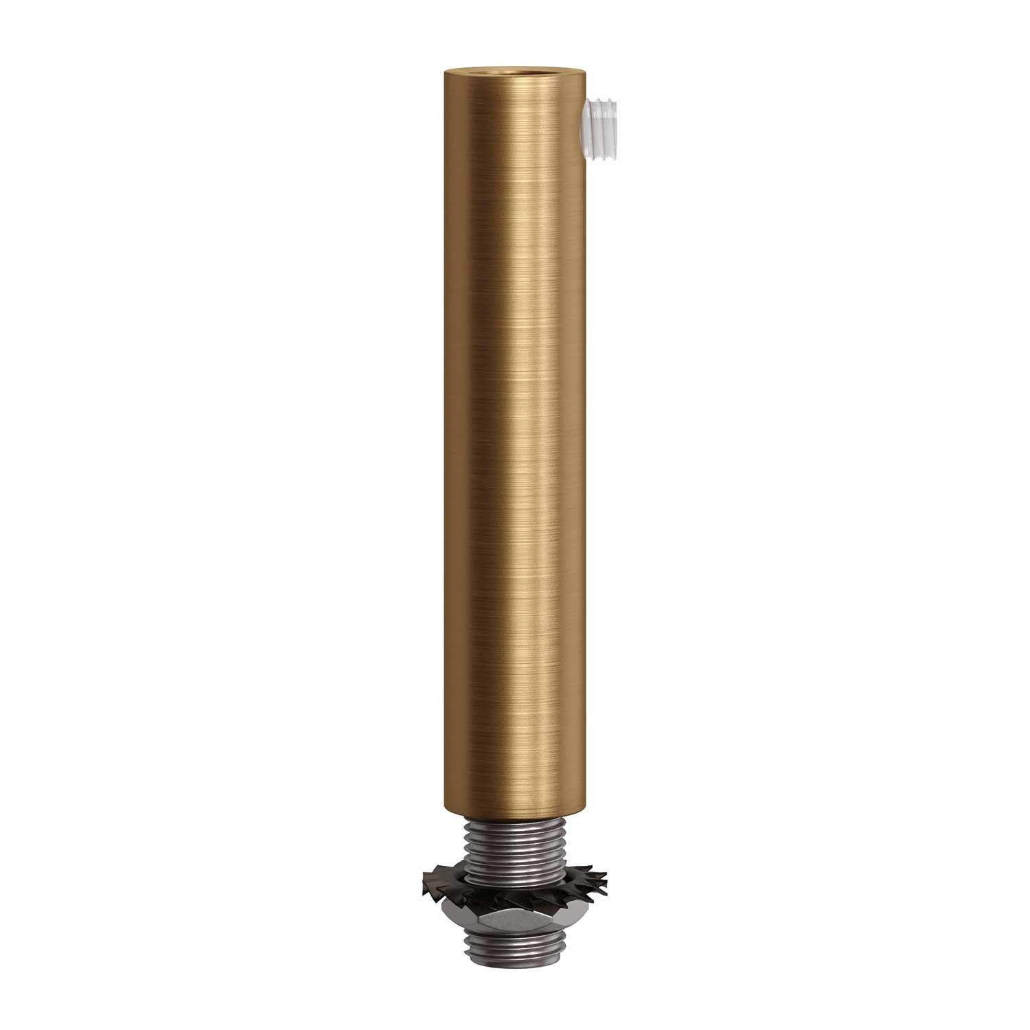 Cilindrische metalen kabelklem van 7 cm, compleet met pendelbuis, moer en ring