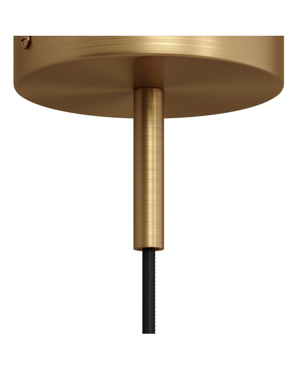 Cilindrische metalen kabelklem van 7 cm, compleet met pendelbuis, moer en ring
