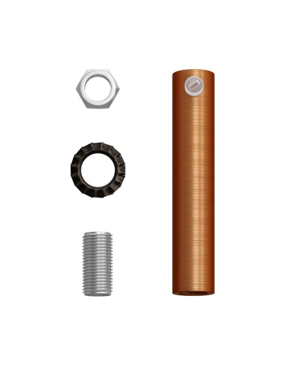 Cilindrische metalen kabelklem van 7 cm, compleet met pendelbuis, moer en ring