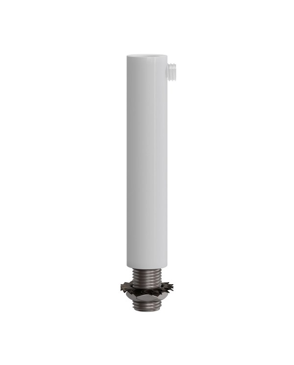 Cilindrische metalen kabelklem van 7 cm, compleet met pendelbuis, moer en ring