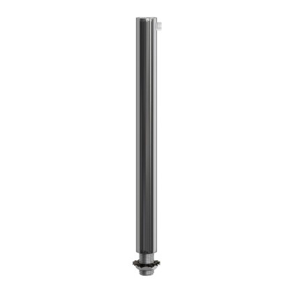 Cilindrische metalen kabelklem van 15 cm, compleet met pendelbuis, moer en ring - chroom
