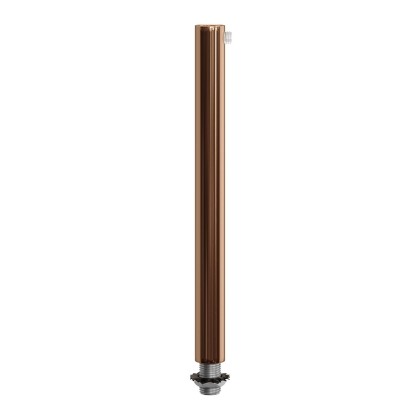 Cilindrische metalen kabelklem van 15 cm, compleet met pendelbuis, moer en ring - koper
