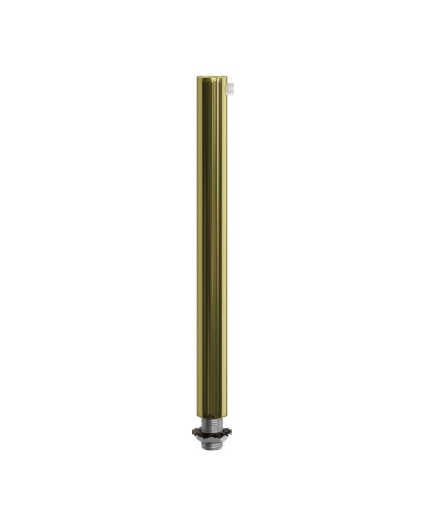Cilindrische metalen kabelklem van 15 cm, compleet met pendelbuis, moer en ring