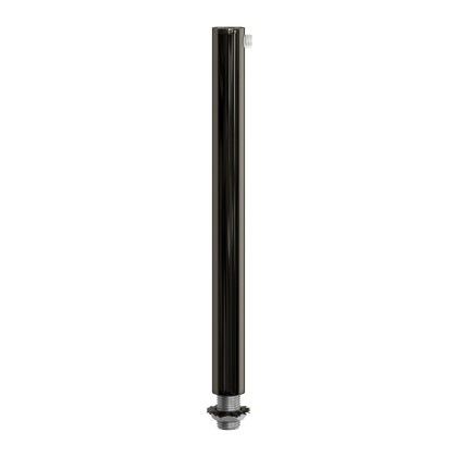 Cilindrische metalen kabelklem van 15 cm, compleet met pendelbuis, moer en ring - parelzwart