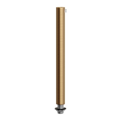 Cilindrische metalen kabelklem van 15 cm, compleet met pendelbuis, moer en ring - geborsteld brons