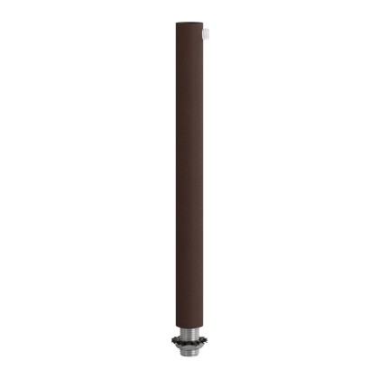 Cilindrische metalen kabelklem van 15 cm, compleet met pendelbuis, moer en ring - roestkleurig geverfd
