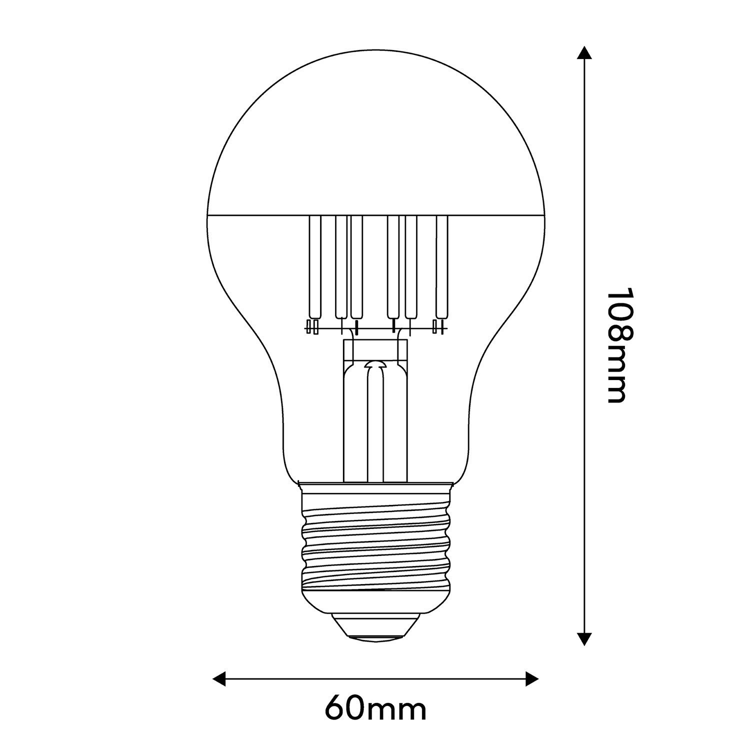 LED Halve Bol Koper Drop A60 7W 650Lm E27 2700K Dimbaar - A22