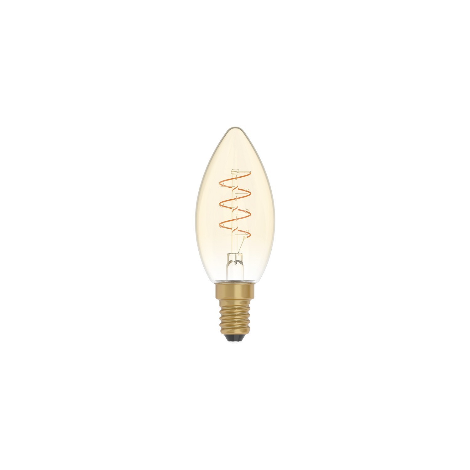 Ampoule Dorée LED Carbon Line avec filament en spirale Candle C35 2,5W 136Lm E14 1800K Dimmable - C01