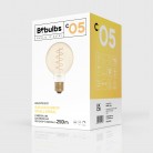 LED Gouden LED Carbon Filament lamp C05 Gebogen Spiraal Globe G80 4W E27 Dimbaar 1800K