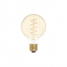 LED Gouden LED Carbon Filament lamp C05 Gebogen Spiraal Globe G80 4W E27 Dimbaar 1800K