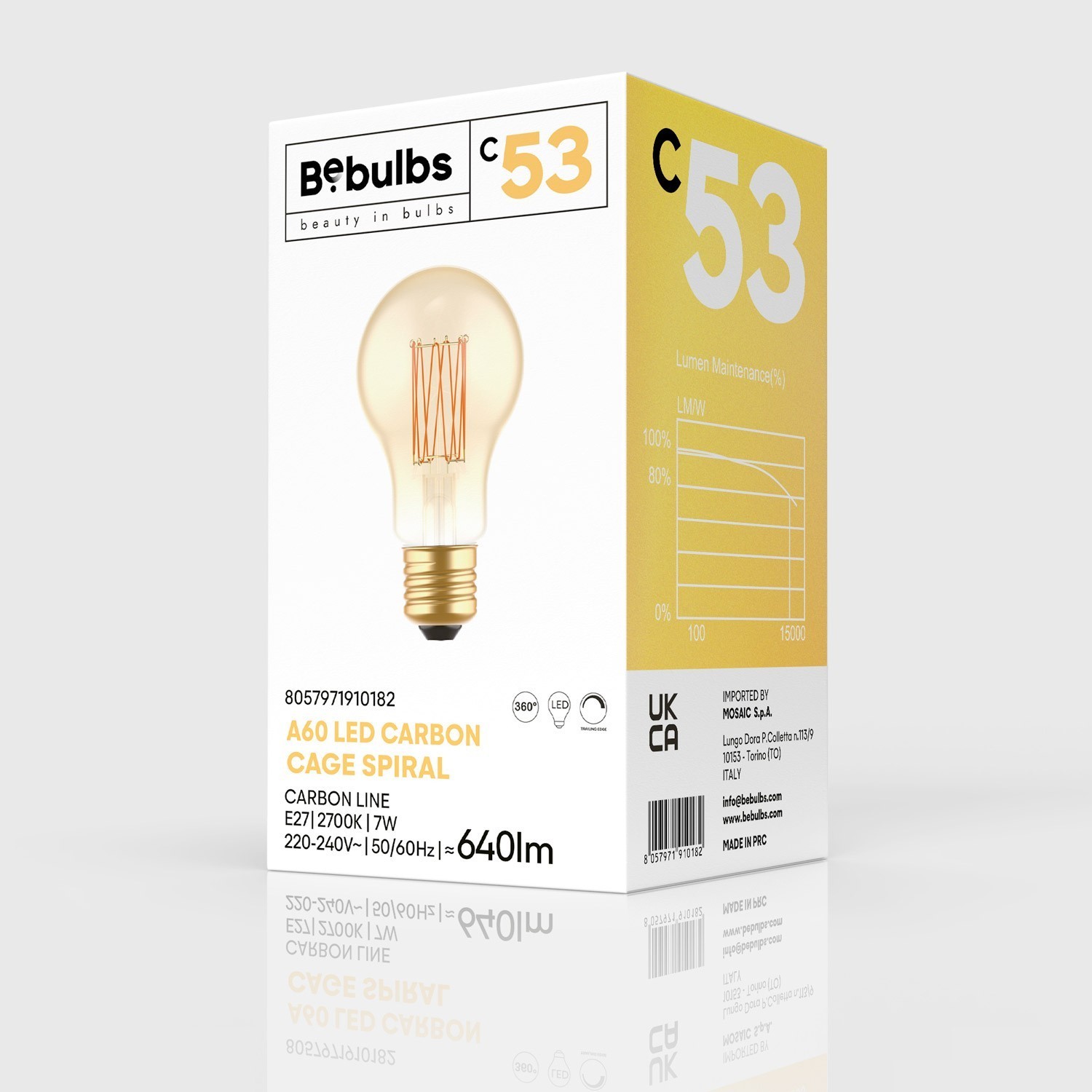 LED Gouden LED Carbon filament lamp C53 Drop A60 7W E27 Dimbaar 2700K