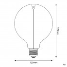 LED Smoky Magnetische Lichtbron Deco Lijn Bol G125 2,8W 90Lm E27 1800K - F05