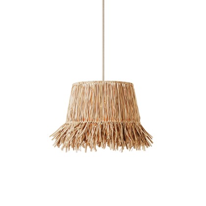 Honolulu raffia lampenkap - neutraal