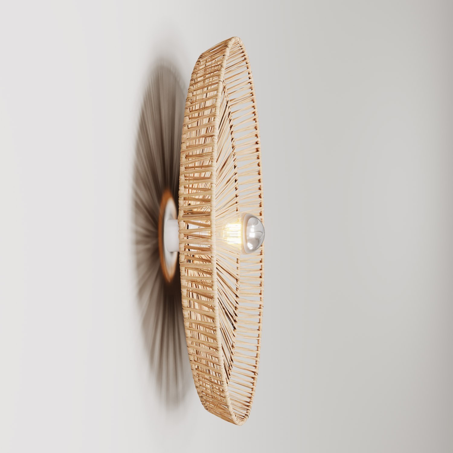 Wand- en plafondlamp met Tahiti raffia lampenkap