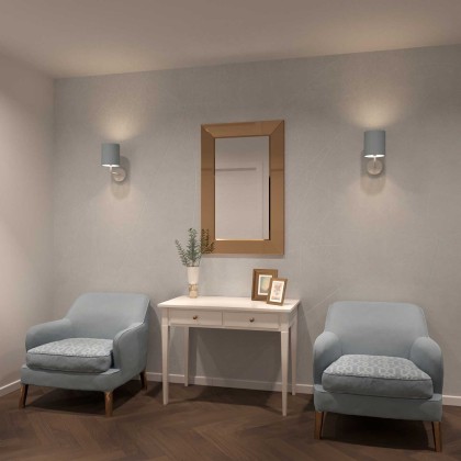 Fermaluce Metal, metalen wandlamp met lampenkap en gebogen arm