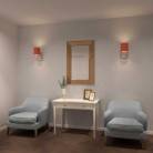 Fermaluce Metal, metalen wandlamp met lampenkap en gebogen arm