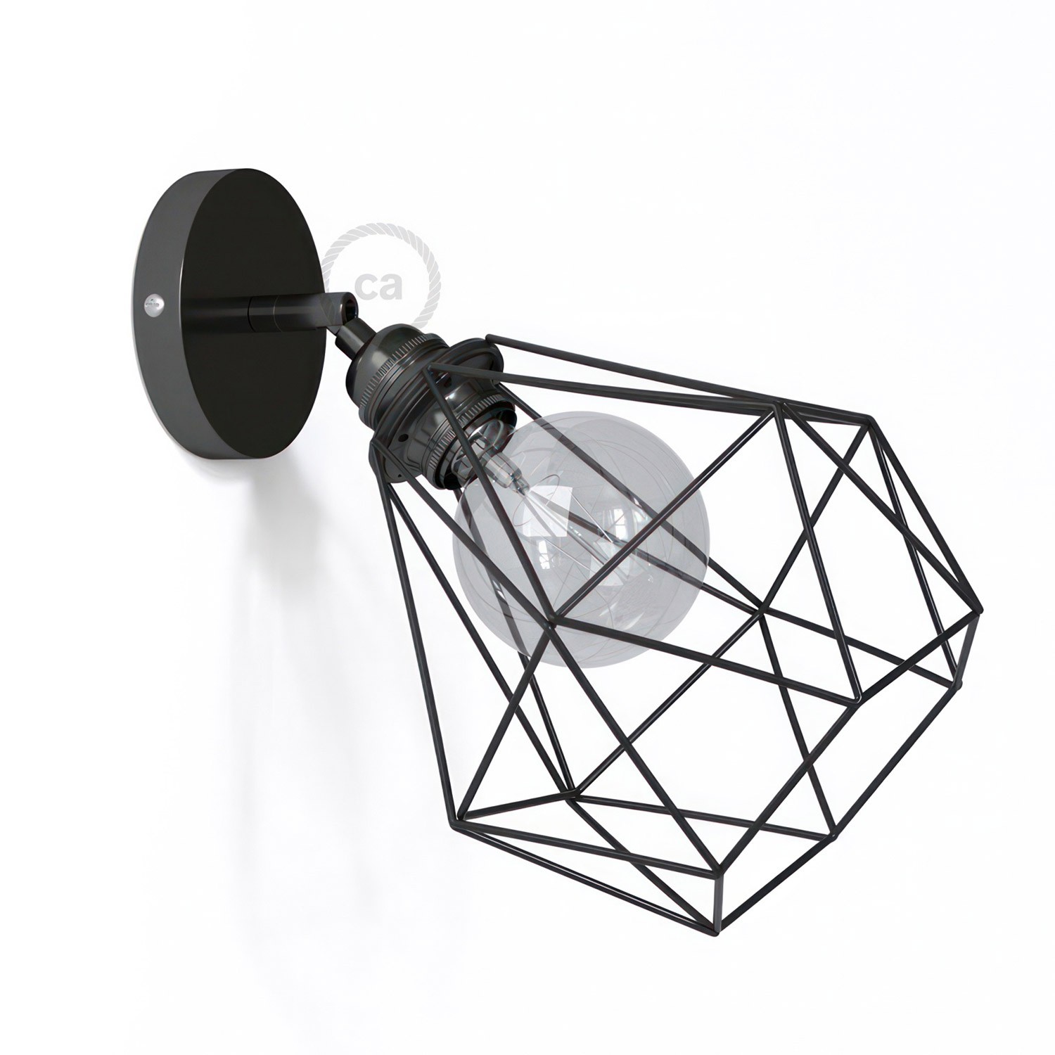 Fermaluce Metallo 90° met Diamond lampenkap, verstelbare metalen muurlamp