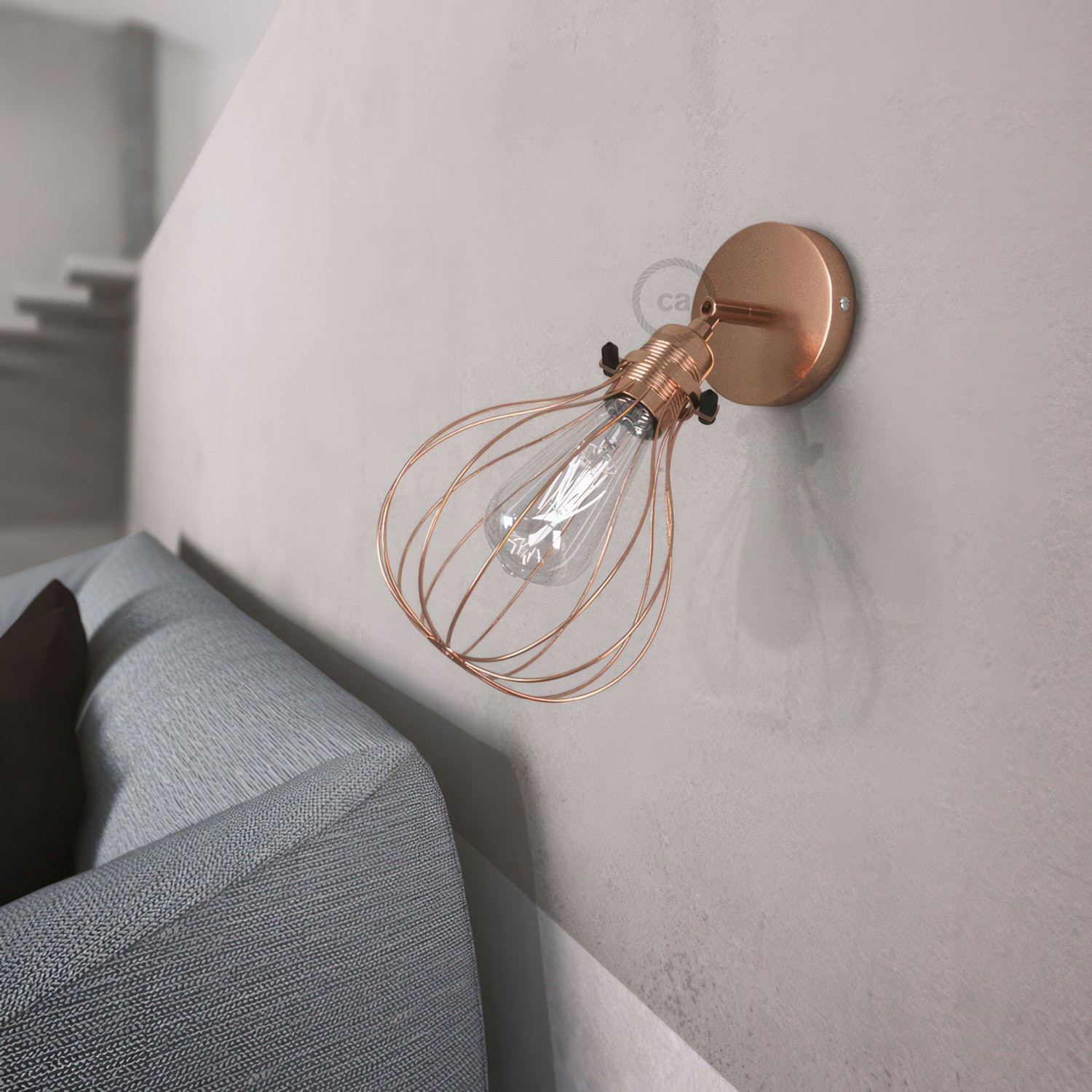 Fermaluce Metallo 90° met Drop lampenkap, verstelbare metalen muurlamp
