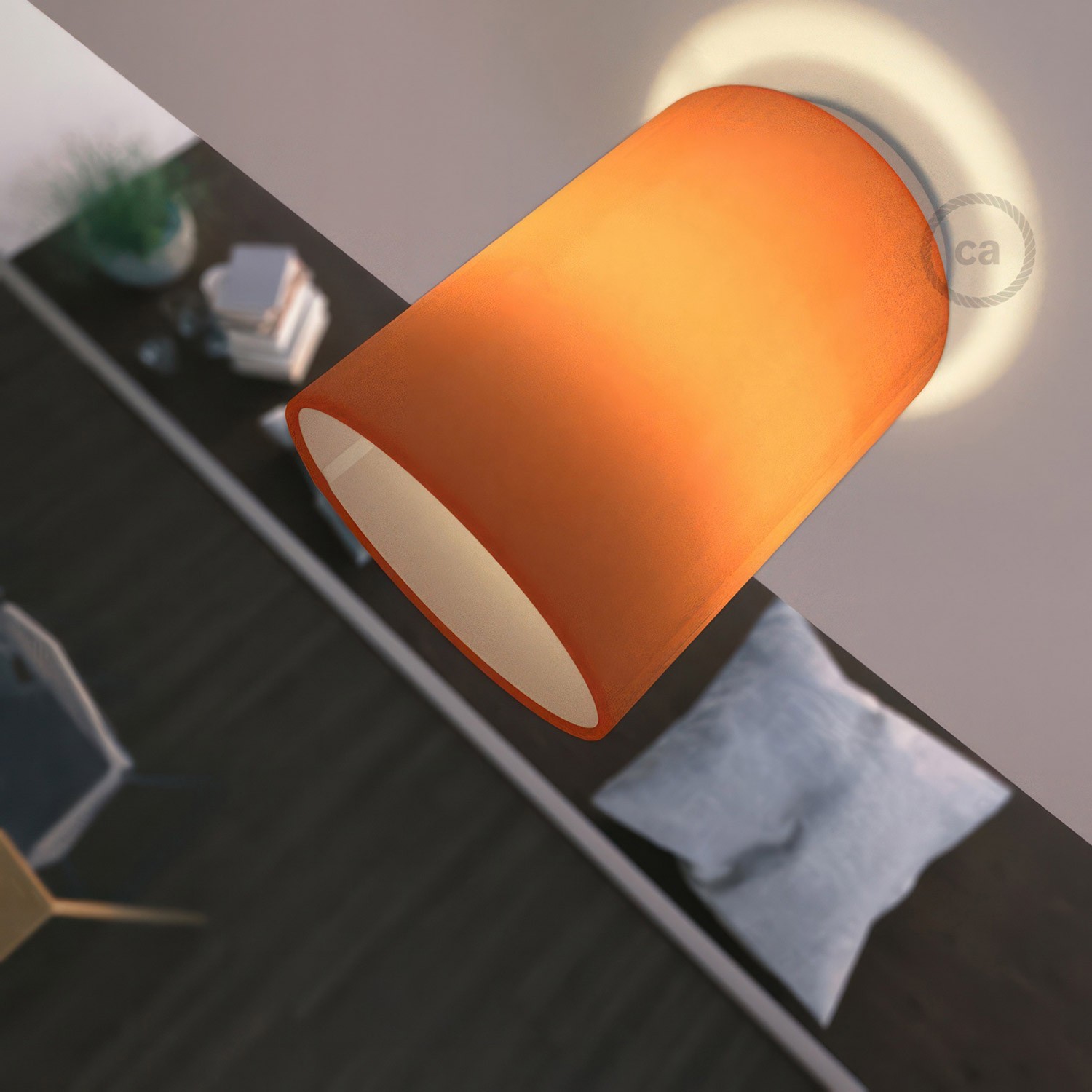 Fermaluce Color met Cilindro-lampenkap, muurlamp