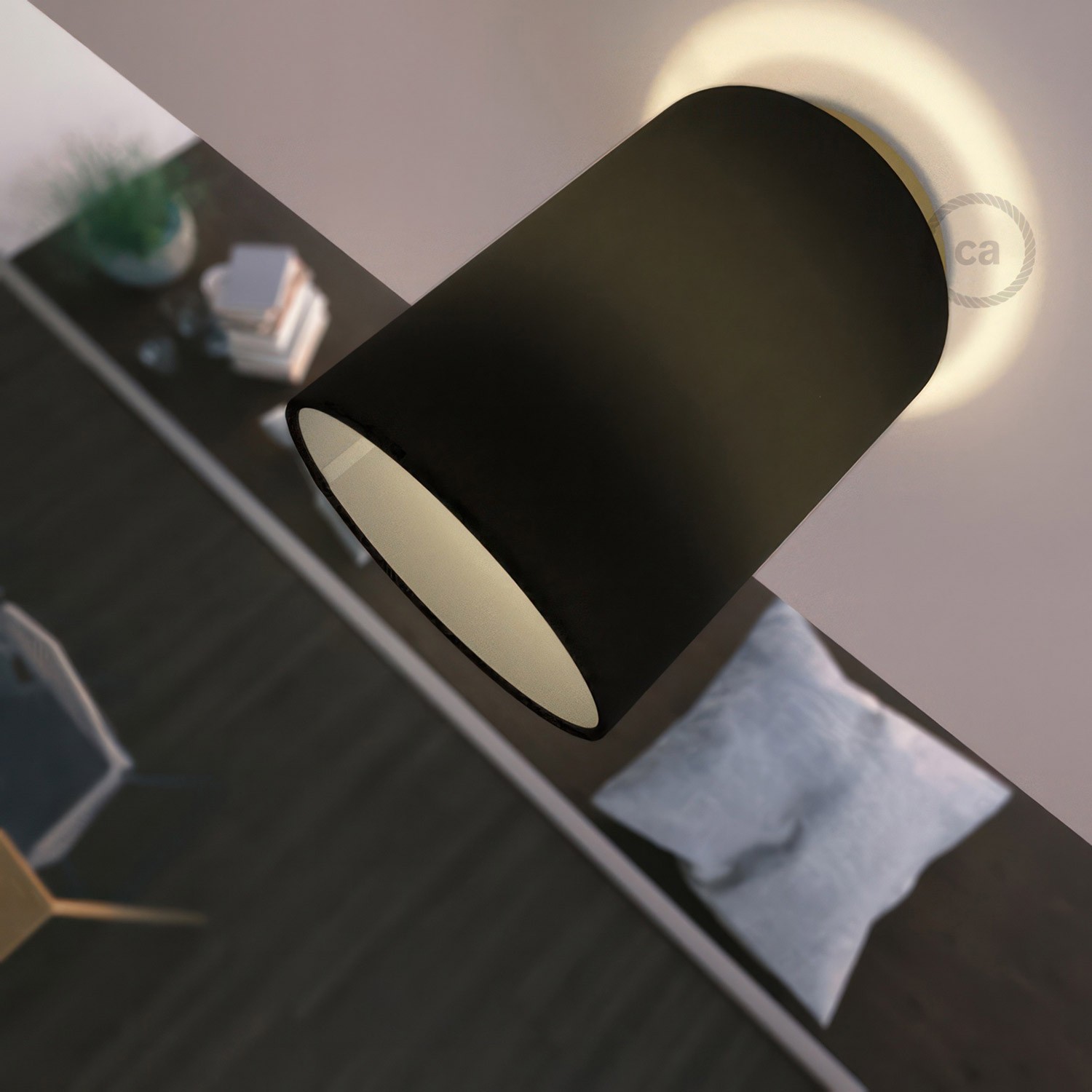 Fermaluce Metal avec Abat-Jour Cylindre, pour montage mural ou au plafond
