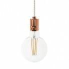 Suspension fabriquée en Italie avec câble textile et douille en aluminium moleté