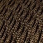 Ophanging gemaakt in Italië met gedraaide textiel kabel en aluminium mof