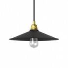 Hanglamp vervaardigd in Italië met textiel kabel, Swing kap en metalen afwerking