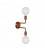 Fermaluce Metal, metalen wandlamp met dubbele gebogen arm