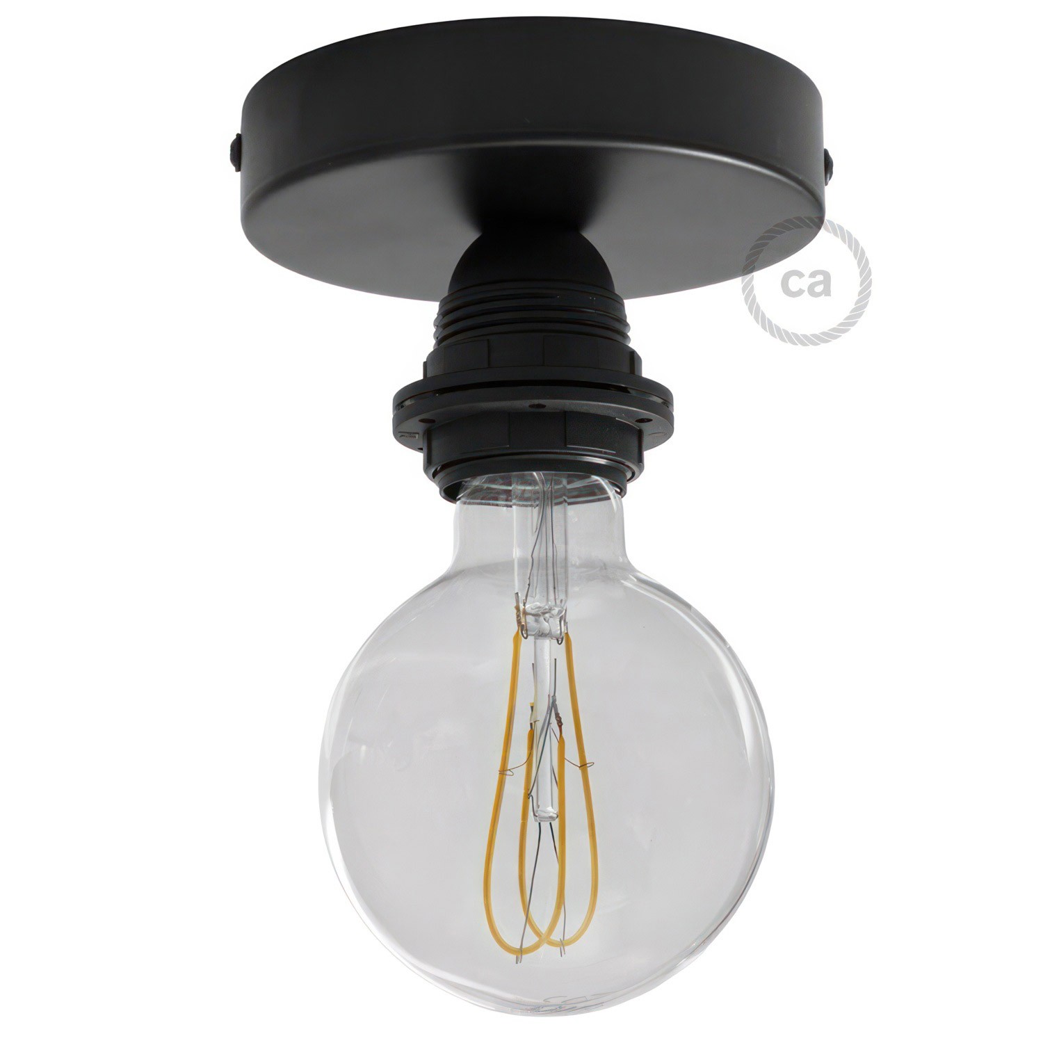 Fermaluce Métal, avec support de lampe fileté E27, source lumineuse murale ou plafonnier en métal
