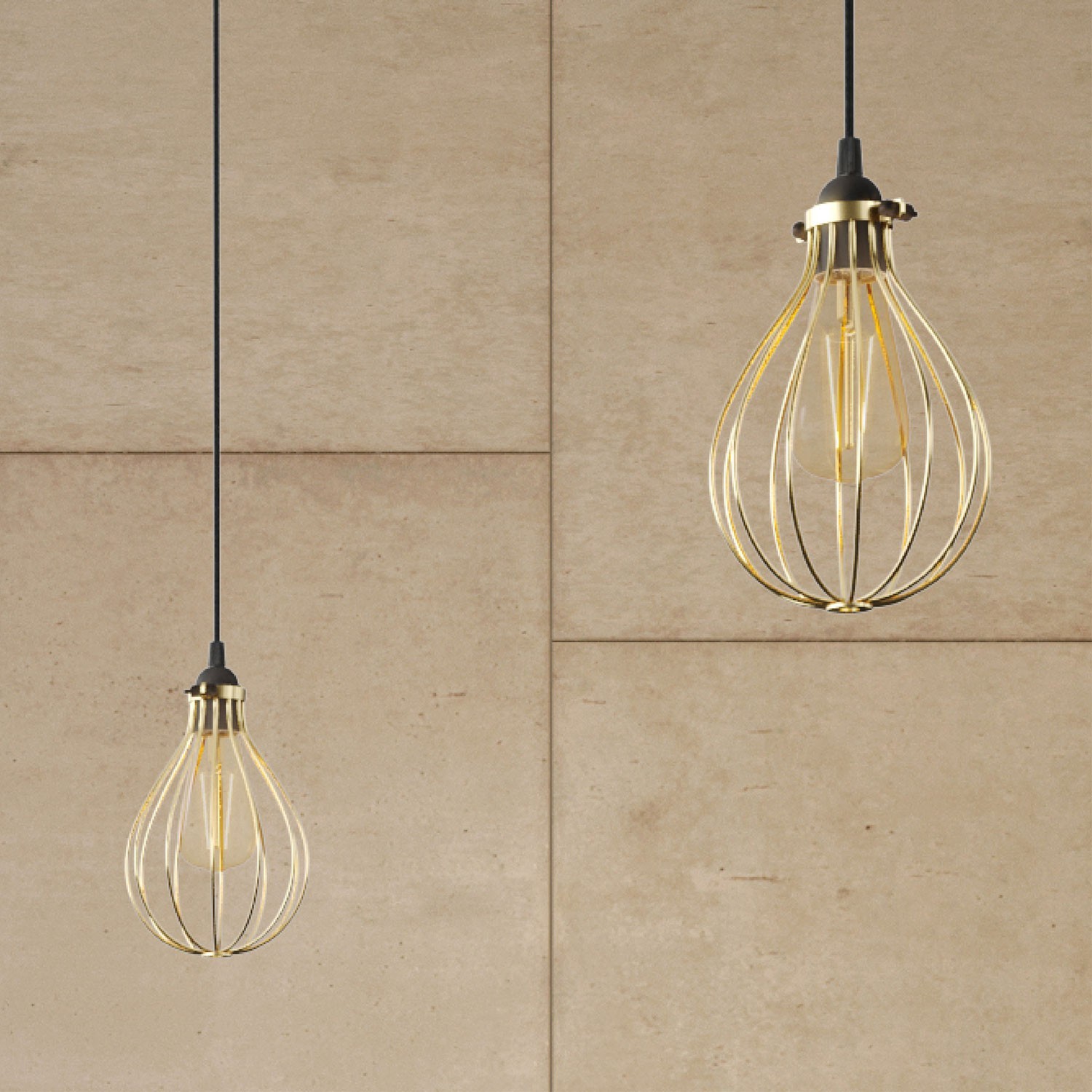 Spider - 3 lichts-meervoudige hanglamp, Made in Italy, compleet met strijkijzersnoer en Druppel-lampenkap