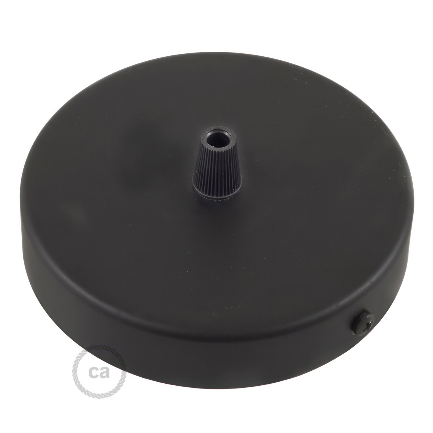 Strak design 1-gaats 120 mm. cilindrische metalen plafondkap