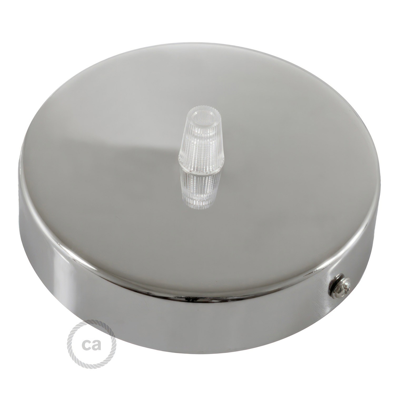 Strak design 1-gaats 120 mm. cilindrische metalen plafondkap